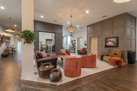 The beautiful interior gathering and work spaces make for great gathering. 