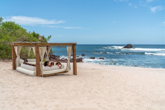 Oceanfront cabana along the Pacific Ocean in Punta Mita