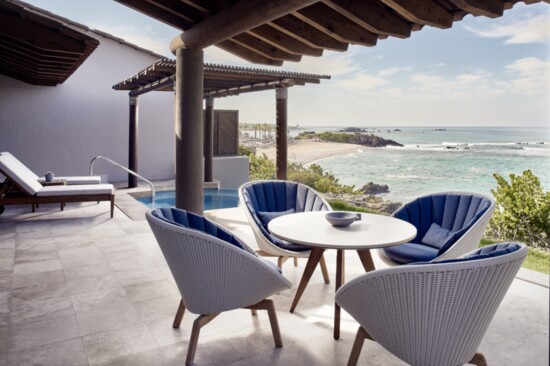An oceanfront suite terrace