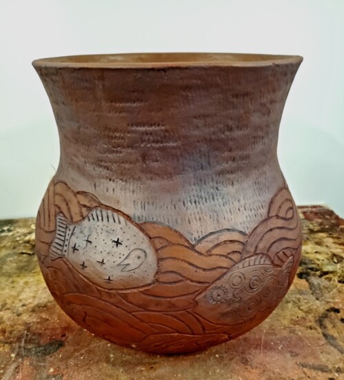 Lisa Rutherford, a Cherokee National Treasure for Pottery, enjoys experimenting with new clays and stains.
