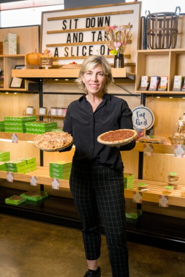 Marlen Stubler is holding to holiday favorites, buttercreme and Pecan, inside her restaurant