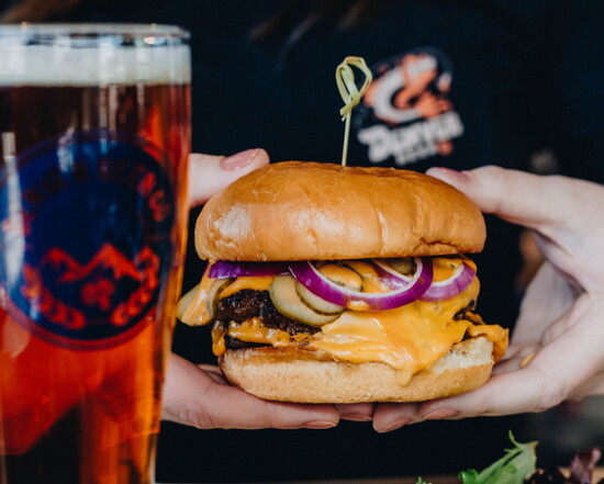 Denver Beer Co - Burger Special: Double Cheese Burger With Fries and a Rocky Mountain Lager. $20