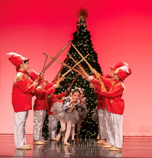 Dancer Emerson O’Jard (center) in the 2024 production of "The Nutcracker"