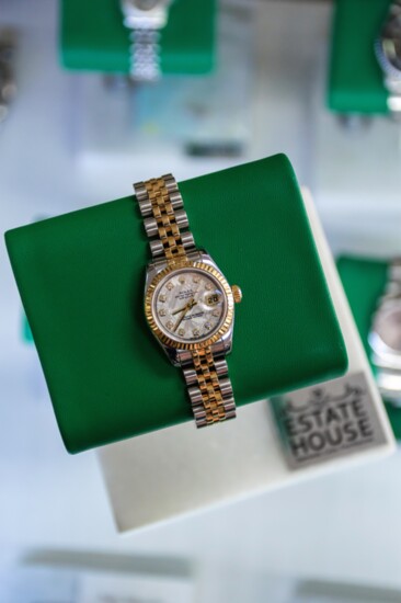 Rolex 18K Gold + Stainless Steel Meteorited Diamond Dial Watch