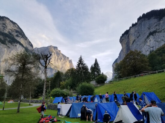 The campsite at Lauterbrunnen, Switzerland