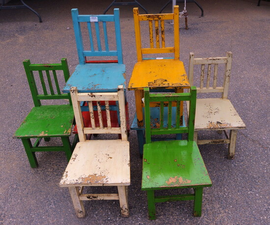 A set of antique chairs at Brimfield