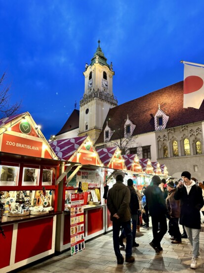 Bratislava market at night