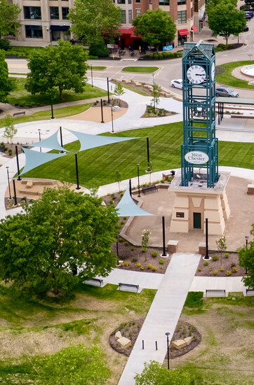 The newly renovated stage area at The Square @ Union Centre in the heart of West Chester.