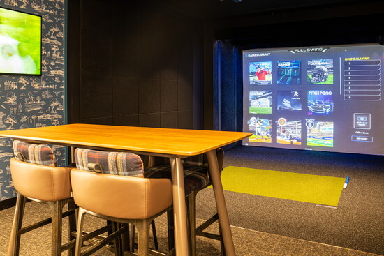 Golf Simulators in the Sand Room are available to rent by the hour. 