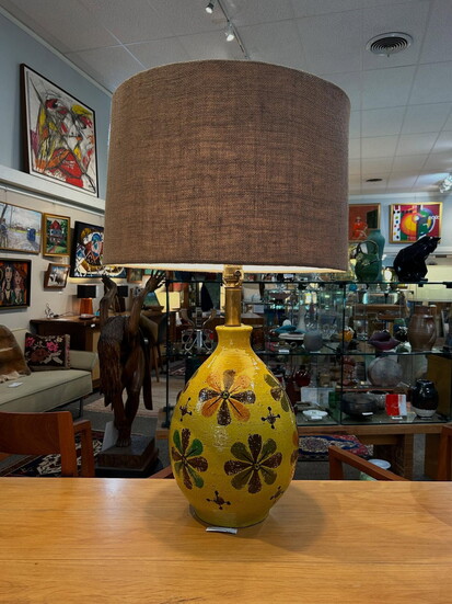 Hand-painted 1960s Botossi Daisy lamp. Photo Credit: Consignment House Gallery.