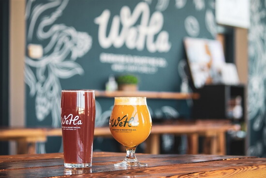 A sampling of beers at WeHa Brewing & Roasting
