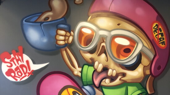 Artwork inside Perkatory Coffee Roasters