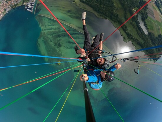 Parasailing over Lake Geneva