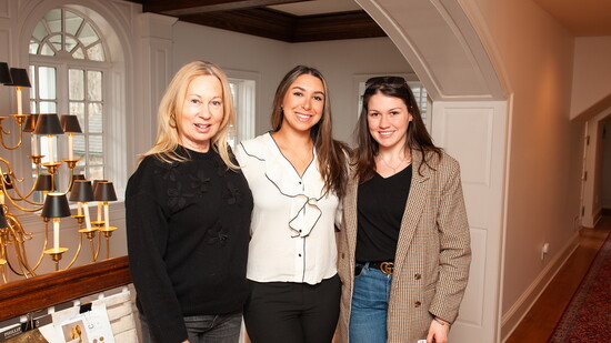 Carly Mac Manus our Publication Director with the upstairs hallway design team at the Media Preview Day of the Mansion in January