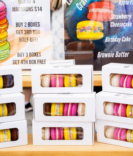 Made with gluten-free ingredients, these handcrafted macarons come in a variety of flavors, making them perfect for any occasion. -Jeanine Bakes 