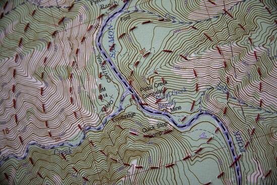 Handstitched Idaho maps.