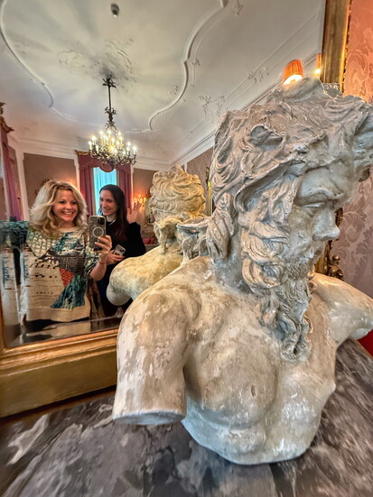 Getting a tour of the 'Verdi Suite' at the Grand Hotel et de Milan.