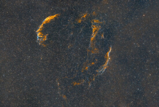 Veil Nebula complex, a star that exploded 10,000-20,000 years ago