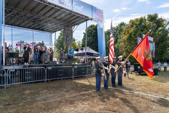 Hendersonville High School JROTC presents the colors during Hope's salute to veterans and first responders.