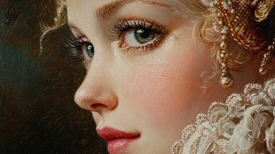 a classical portrait with Exquisite detail and precision