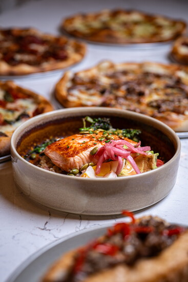 Locally sourced ingredients bring Nebraska flavor to dishes like the Wild-Caught Halibut.