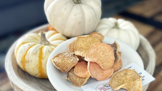 Don't forget the pups! Love Bites all natural pet treats. My pups enjoyed the Sweet Potato Chips.