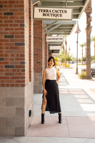 Pair a knit tank with a lightweight skirt