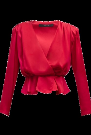 1. Toccin Adeline Long-Sleeve Surplice Top