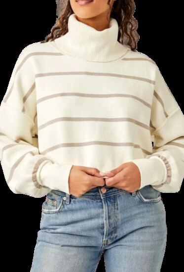 2. Free People Paulie Stripe Turtleneck Sweater