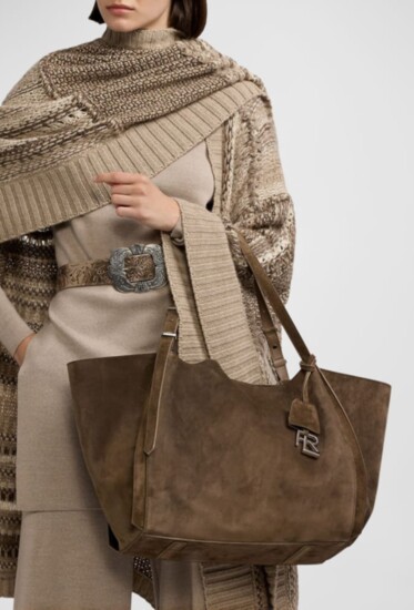 5. Ralph Lauren Large Cashmere Suede Tote Bag