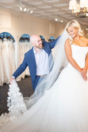 The Something Blue Shoppe Owner TJ Holmes with model Cailey Owens