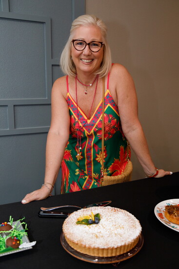 Jennifer with New Braunfels Blinds and Drapery and her Croatian lemon cake