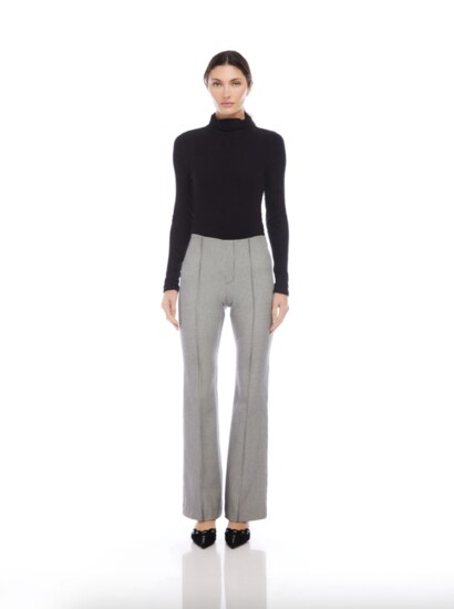 Like wearing sweatpants to work: The Emerson Bootcut Pants from Fifteen Twendy gives stretch comfort detailed with elegant mini houndstooth pattern and front pi