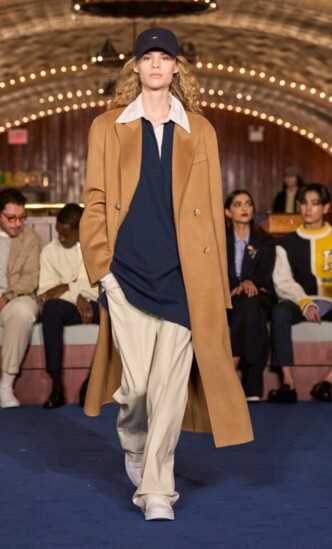 Seen on Tommy Hilfiger’s Fall/Winter 2024 Runway — tailored women’s coats crafted from camel wool. Usa.tommy.com.