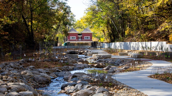 Relax with your toes in the water at the Canyon Ponds Interactive Stream