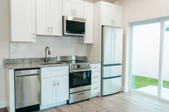 The homes feature new appliances.