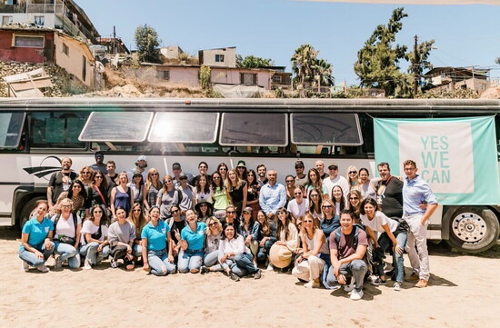 A busload of This is About Humanity volunteers