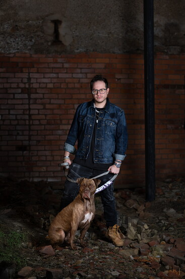 Detroit Composer and Producer Jake Bass with Nelson from District 5 Animal Alliance