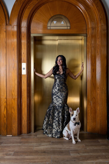 WDIV-TV 4 Anchor Priya Mann with Aurath from Detroit Animal Care and Control/Friends of DACC