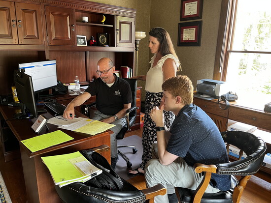 Kim Kasting working with Joe Morris and JCCF intern Caleb Crockett / Photo by Maleta Schmidt