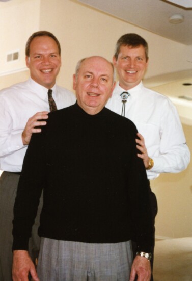 Rex Thompson with his sons, Tad, (L) and Lance (R) 1998