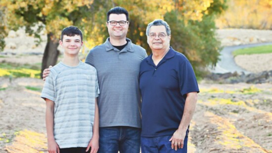 Three generations of Corderos pose near the Sullivan Virgin River Soccer Park, Nov. 2021