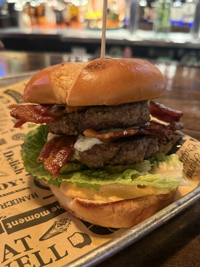 The Paper Mill's Bacon & Blue Smash Burger