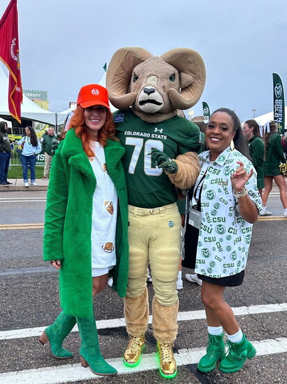 Kari and Dawn Burton  celebrates the home team in true CSU style