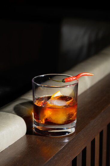 Blue Claw, Spiced Old Fashioned. Photo by Kristen Wells
