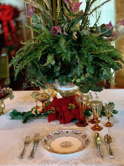 A holiday placesetting at The Flagler Museum