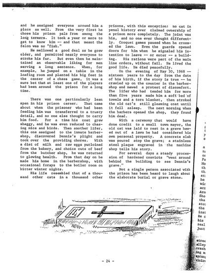 Dennis' obituary in "The Clock."