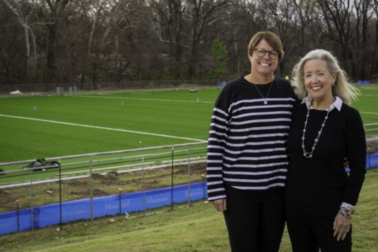 Head Field Hockey Coach Christy Utter with Trustee and Alumni Field Hockey Parent Annie Brady championed for the field with a host of parents and supporters.