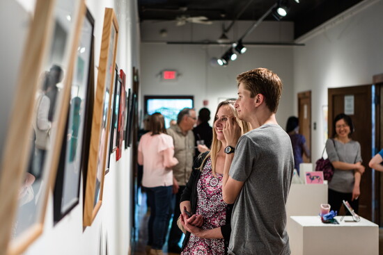 An opening event at McGuffey Art Center. Photo Credit: Stacey Evans.