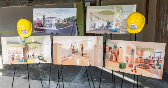 Drawings of the Early Childhood Community Center set to open this year.